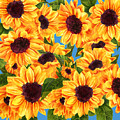 Happy Sunflowers Digital Art by Linda Bailey Happy Sunflowers Digital Art by Linda Bailey