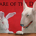 Hare Of The Dog...the Bull Terrier.. Painting by Will Bullas