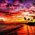 Hawaiian Sunset on Kauai Beach by M G Whittingham