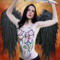 Hawk Girl Wearing Body Paint by Jon Volden