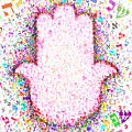 Hebrew Hamsa Painting by Yom Tov Blumenthal Hebrew Hamsa Painting by Yom Tov Blumenthal