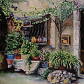 Hidden Courtyard Painting by Karen Fleschler Hidden Courtyard Painting by Karen Fleschler