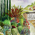 Hill to the Barrel Room at GBV Painting by Roxy Rich Hill to the Barrel Room at GBV Painting by Roxy Rich