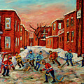 Montreal Winter Scene Laneway Street Hockey Game From Verdun to the Plateau C Spandau Canadian Art by Carole Spandau