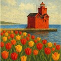 Holland Michigan with Big Red by Michelle Calkins