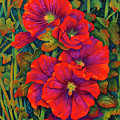 Hollyhocks - 3D Painting by Ricardo Chavez-Mendez Hollyhocks - 3D Painting by Ricardo Chavez-Mendez
