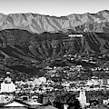 Hollywood Hills California Black and White Panorama Photograph by Gregory Ballos