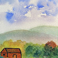 Home Tucked Into Hill Painting by Anne Katzeff Home Tucked Into Hill Painting by Anne Katzeff