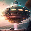Hovering UFO XII Mixed Media by Jay Schankman Hovering UFO XII Mixed Media by Jay Schankman