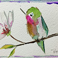 Hummingbird with Magnolia Blossom Painting by Roxy Rich Hummingbird with Magnolia Blossom Painting by Roxy Rich