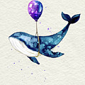 Humpback Whale With Purple Balloon Watercolor Painting Painting by Garden Of Delights Humpback Whale With Purple Balloon Watercolor Painting Painting by Garden Of Delights