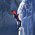 Ice Climber Painting by Sassan Filsoof Ice Climber Painting by Sassan Filsoof