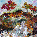 Impressionist Impasto Landscape Georgia Providence Canyon Painting by Ginette Callaway