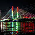 Indian River Inlet Bridge Christmas Expressionism by Bill Swartwout