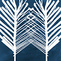 Indigo and White Leaves- Abstract Art Painting by Linda Woods Indigo and White Leaves- Abstract Art Painting by Linda Woods
