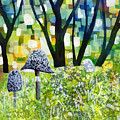 Indigo Mushroom Painting by Hailey E Herrera Indigo Mushroom Painting by Hailey E Herrera