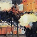 Industrial Sunset Painting by Judith Levins Industrial Sunset Painting by Judith Levins