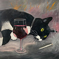 Intoxicate Cat Sq. Painting by Karen Zuk Rosenblatt Intoxicate Cat Sq. Painting by Karen Zuk Rosenblatt
