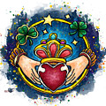 Ireland engagement ring, Claddagh Painting by Nadia CHEVREL Ireland engagement ring, Claddagh Painting by Nadia CHEVREL