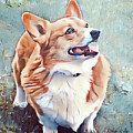 Jack the Corgi Mixed Media by Kathy Kelly Jack the Corgi Mixed Media by Kathy Kelly