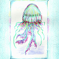 Jellyfish Key West Teal Painting by Shelly Tschupp Jellyfish Key West Teal Painting by Shelly Tschupp