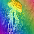 Jellyfish on Rainbow Painting by Hailey E Herrera Jellyfish on Rainbow Painting by Hailey E Herrera