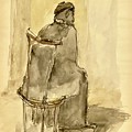 Jerusalem Elder sketch II Painting by David Euler Jerusalem Elder sketch II Painting by David Euler