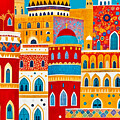 Jerusalem Skyline XIV by Munir Alawi