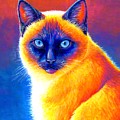 Jewel of the Orient - Colorful Siamese Cat Painting by Rebecca Wang Jewel of the Orient - Colorful Siamese Cat Painting by Rebecca Wang