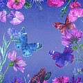 Jewel Tone Butterflies with Delicate Botanical by Judith Cheng