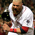 Jonny Gomes and Shane Victorino Wood Print by Jamie Squire 