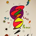 Joy Love Peace 1114 Mixed Media by Lew Hagood Joy Love Peace 1114 Mixed Media by Lew Hagood