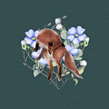 Jumping Fox With Flowers Painting by Garden Of Delights Jumping Fox With Flowers Painting by Garden Of Delights