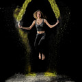 Jumping yellow rope flour Photograph by Dan Friend Jumping yellow rope flour Photograph by Dan Friend