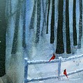 Just Us Two Red Cardinals by Kellie Chasse