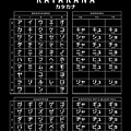 Katakana Japanese Character Kana Chart 16x20 Black by Organic Synthesis