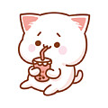 Kawaii Cat Bubble Tea Sticker by Me - Pixels