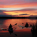 Kayaks at Red Sunset Photograph by Mary Walchuck Kayaks at Red Sunset Photograph by Mary Walchuck