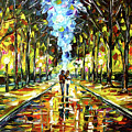 Koenigsallee At Night, Ludwigsburg Painting by Mirek Kuzniar Koenigsallee At Night, Ludwigsburg Painting by Mirek Kuzniar