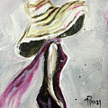 Lady in a Big Hat Painting by Roxy Rich Lady in a Big Hat Painting by Roxy Rich