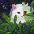Ladybugs and Cat Painting by Karen Zuk Rosenblatt Ladybugs and Cat Painting by Karen Zuk Rosenblatt