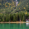 House in the lake and forest. Lago di dobbiaco lake. Italian aps Photograph by Michalakis Ppalis House in the lake and forest. Lago di dobbiaco lake. Italian aps Photograph by Michalakis Ppalis