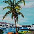 Lahaina Harbor and Palm Tree Painting by Darice Machel McGuire Lahaina Harbor and Palm Tree Painting by Darice Machel McGuire