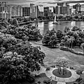 Lake Eola Park Aerial BW by Susan Candelario