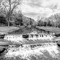 Lampe Waterfalls Over A Road Grayscale by Jennifer White