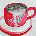 Latte in a Red Mug Painting by Lisa Neuman Latte in a Red Mug Painting by Lisa Neuman