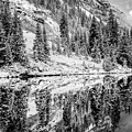 Left Panel 1 of 3 - Maroon Bells Mountain Landscape Panoramic BW - Aspen Colorado Photograph by Gregory Ballos Left Panel 1 of 3 - Maroon Bells Mountain Landscape Panoramic BW - Aspen Colorado Photograph by Gregory Ballos