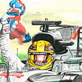 Lewis Hamilton watercolour portrait painting Painting by Moospeed Art Lewis Hamilton watercolour portrait painting Painting by Moospeed Art