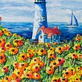 Lighthouse Vista Painting by Diane Phalen Lighthouse Vista Painting by Diane Phalen