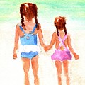 Little Girls at the Beach Painting by Carlin Blahnik CarlinArtWatercolor Little Girls at the Beach Painting by Carlin Blahnik CarlinArtWatercolor